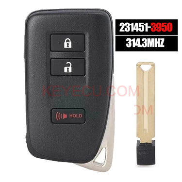Board ID: 231451-3950, FCCID: HYQ14FLB Smart Remote Key 4 Buttons 314.3MHz Fob for Lexus NX200t NX300h NX300 2020 2021